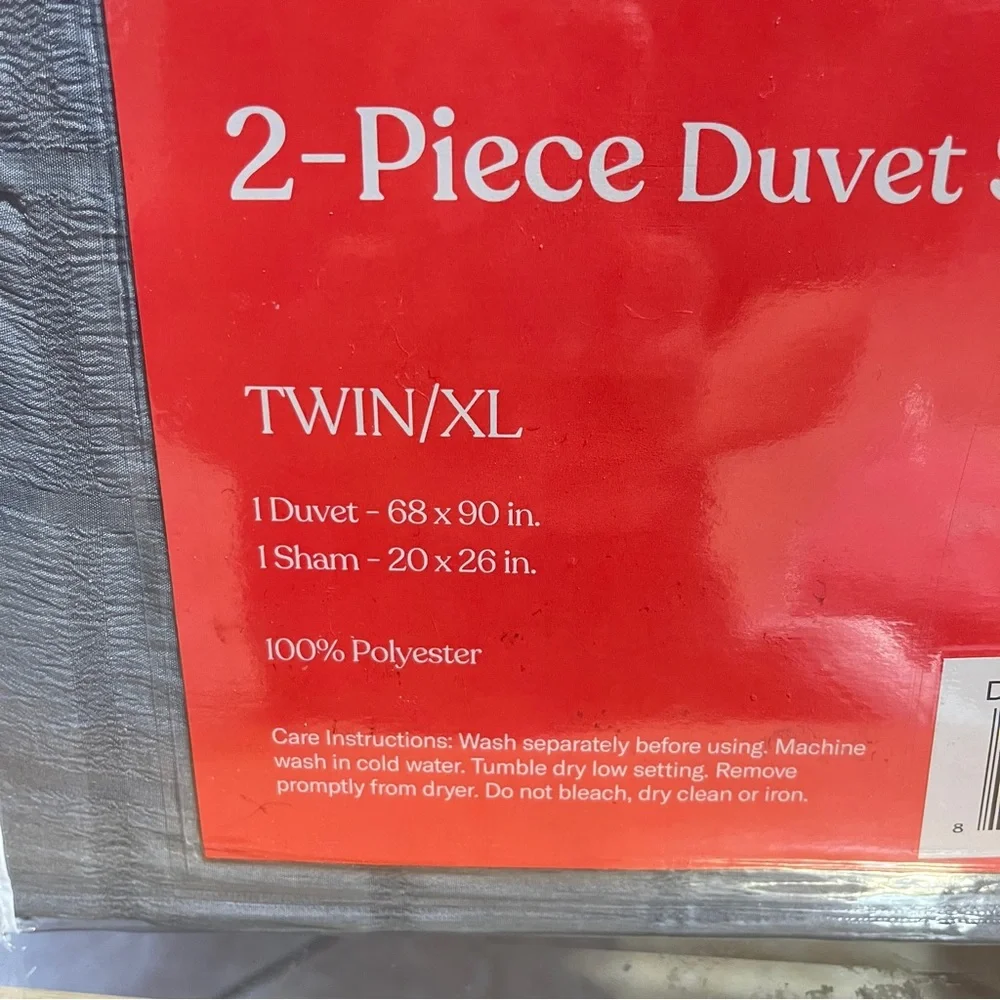 dawn 2 piece duvet set TWIN/XL Gray boys room minimalist look modern